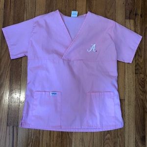 Pink “A” Scrub Top, sz M